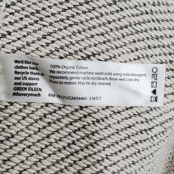 Eileen Fisher M Dress Sweater Organic Cotton Knit Pockets Shift Casual Chic - Picture 4 of 7